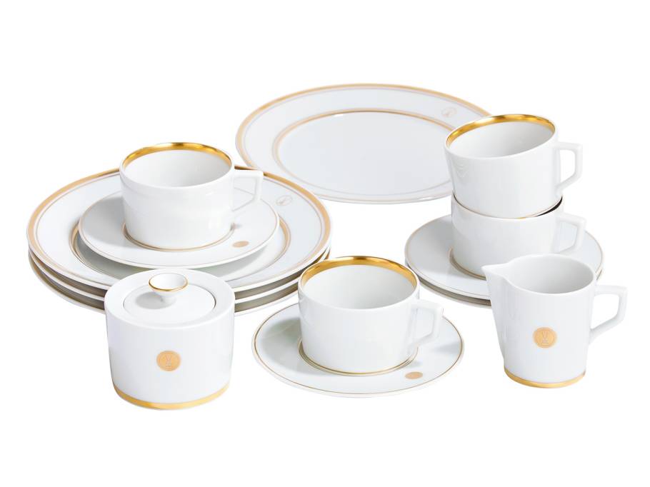 Kaffeegedeck-Set N°41 Swords weiß