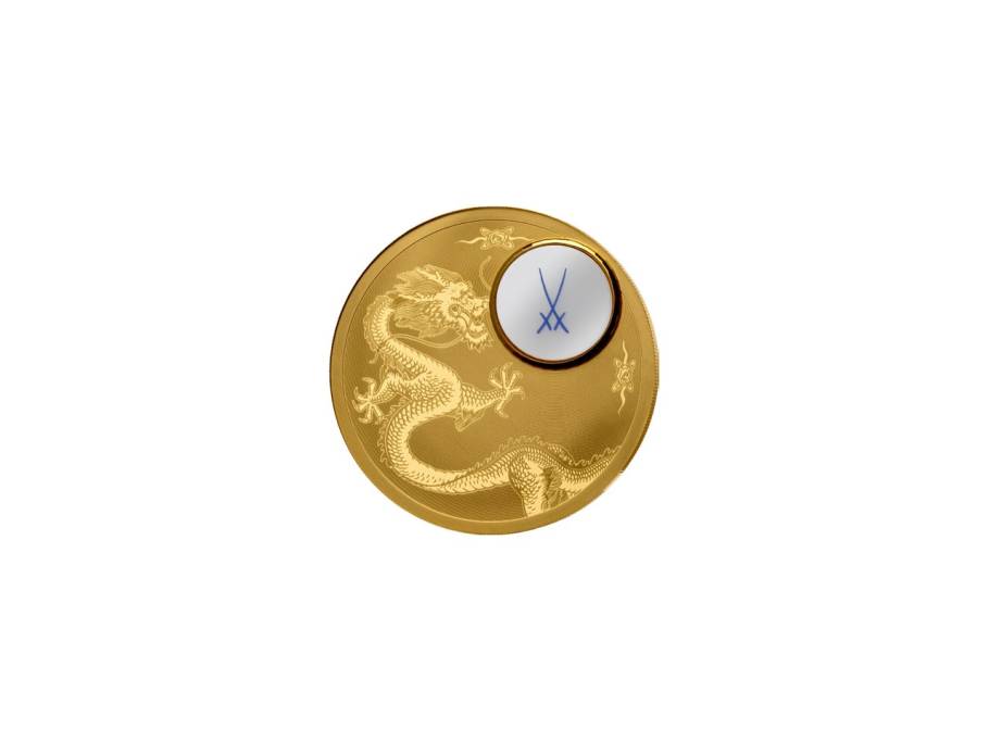 Münze "Fortune Dragon" Gold 99,9% 40mm limitiert
