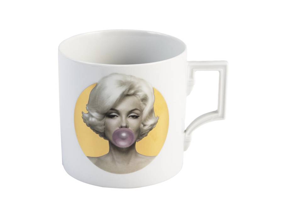 MUG Collection Big Mug Henkelbecher X Michael Moebius "Legends blowing Bubbles" Marilyn Monroe Gold