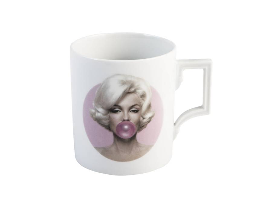 MUG Collection Mug Henkelbecher X Michael Moebius "Legends blowing Bubbles" Marilyn Monroe Rosa