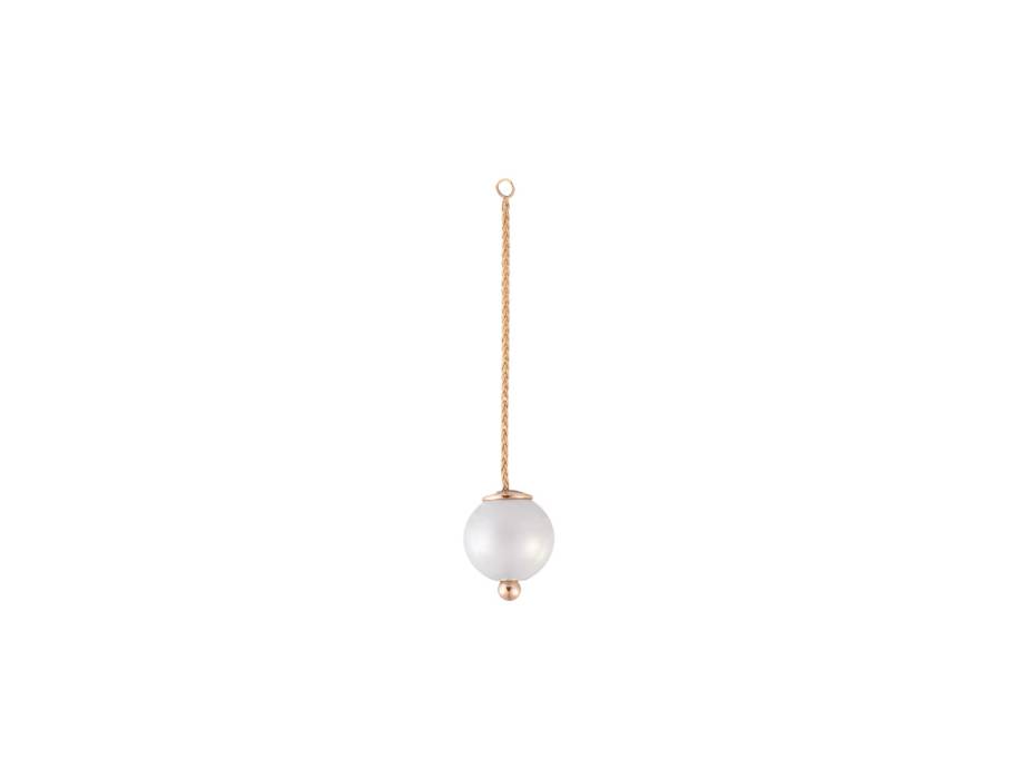 Pearl Collection  Einhänger Roségold mit weißer Perle 12mm aus Meissener Porzellan® 50mm