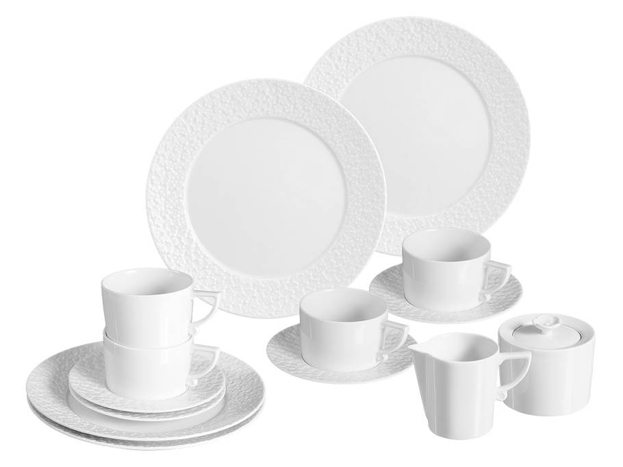 Kaffeegedeck-Set N°41 Royal Blossom weiß