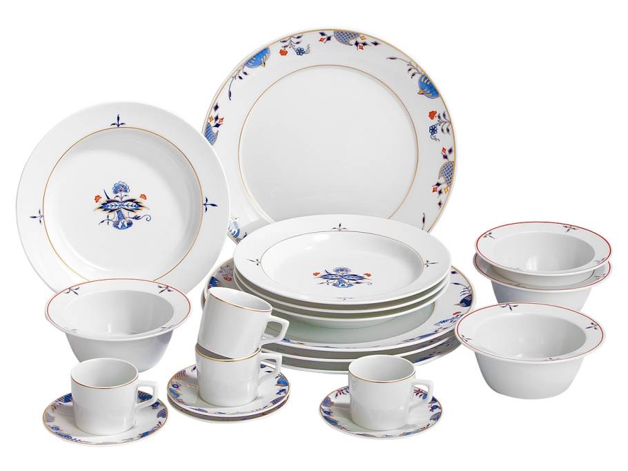Speise-Set N°41 Noble Blue weiß