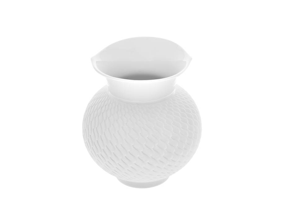 Vase Wellenspiel Relief Biskuit weiß 13,6 cm