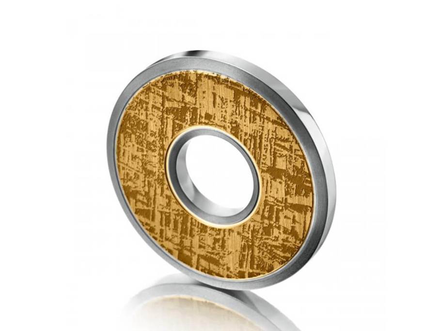 Amulett Struktur Kristall Titan Gelbgold Collier Men´s Collection