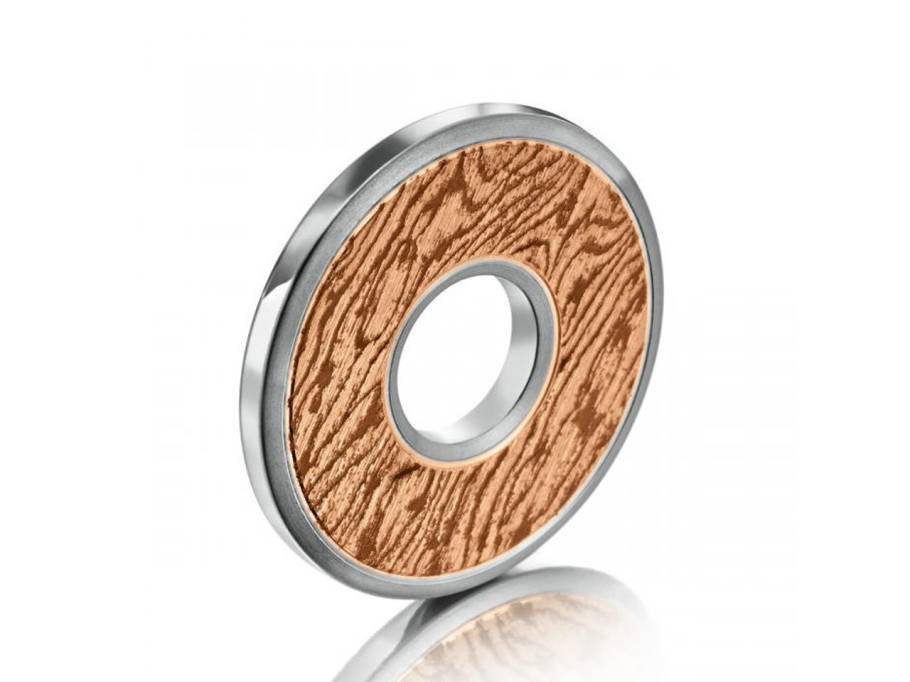 Amulett Struktur Holz Titan Rotgold Collier Men´s Collection