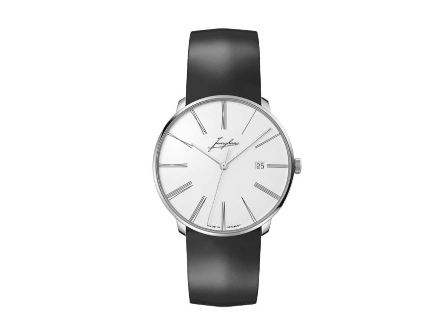 Meister fein Automatic Edition Erhard Weißgold 39,5mm weißes Zifferblatt schwarzes Lederband