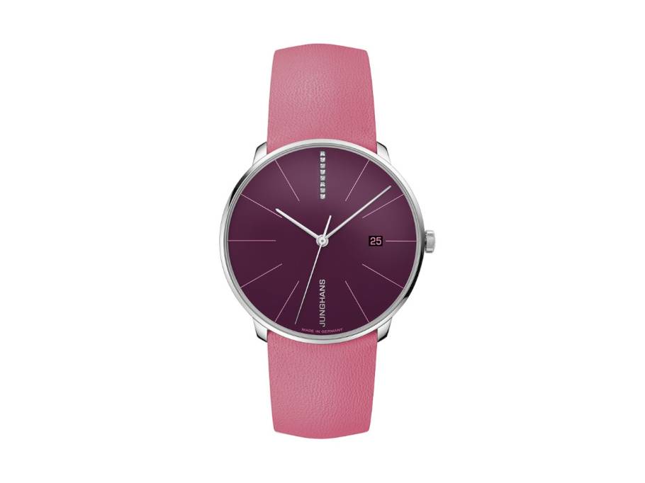  Meister Fein Automatic Edelstahl 39,5mm pinkes Zifferblatt rosa Lederband
