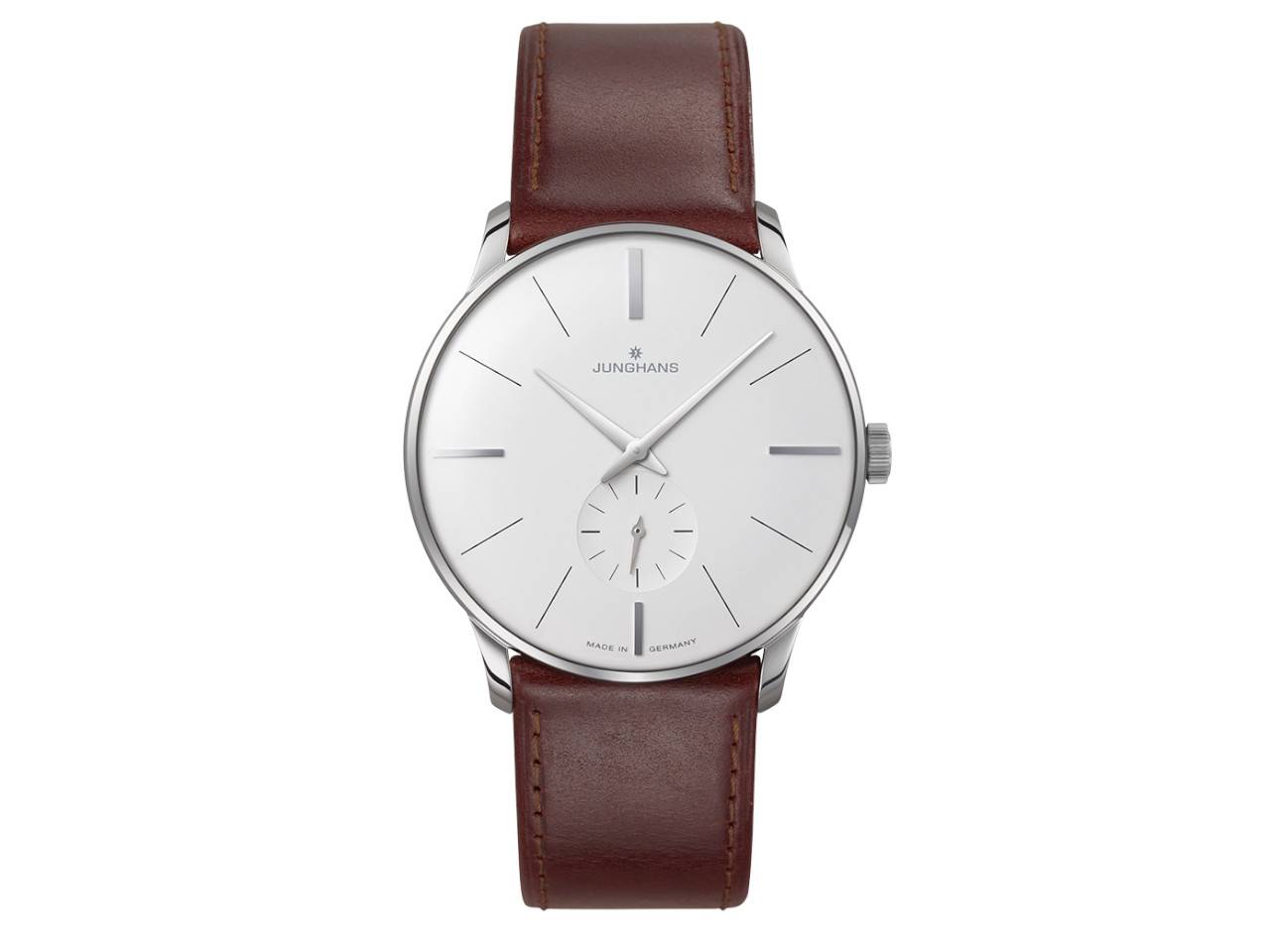 Junghans Meister Handaufzug Edelstahl 38mm versilbert mattes