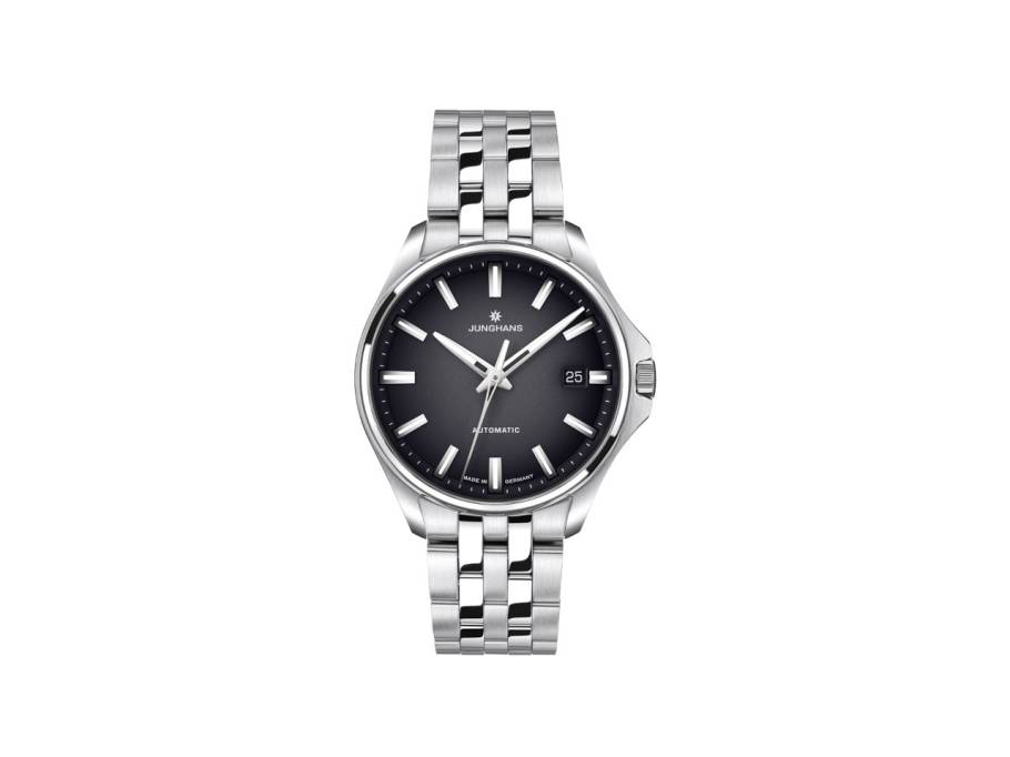 Meister S Automatic Edelstahl 36mm schwarzes Zifferblatt Metallband