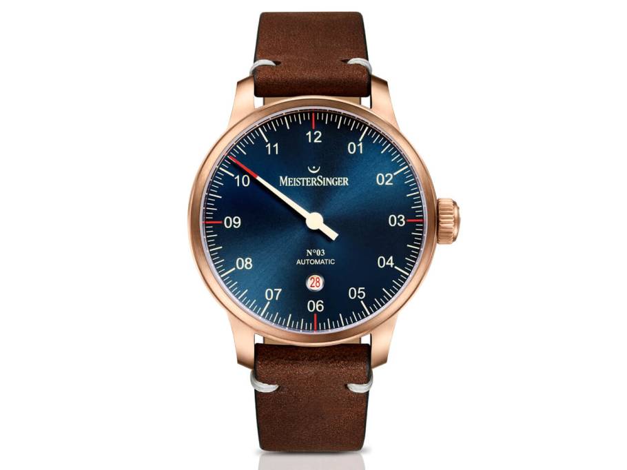 No 03 43 mm Bronze blau Sattellederband