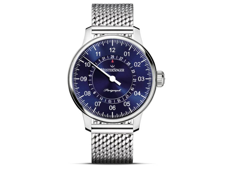 Perigraph blau, 43mm, Milanaiseband klassisch