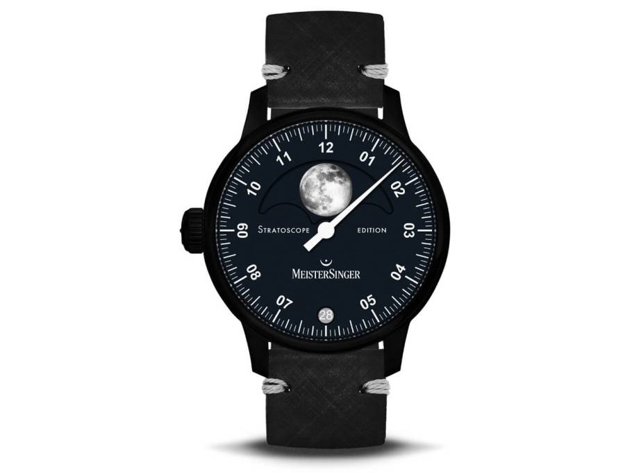 Stratoscope Automatik Edelstahl schwarzes Zifferblatt Limited Edition