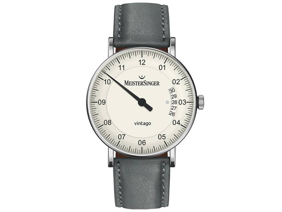 Vintago Automatik Edelstahl Silber Lederband