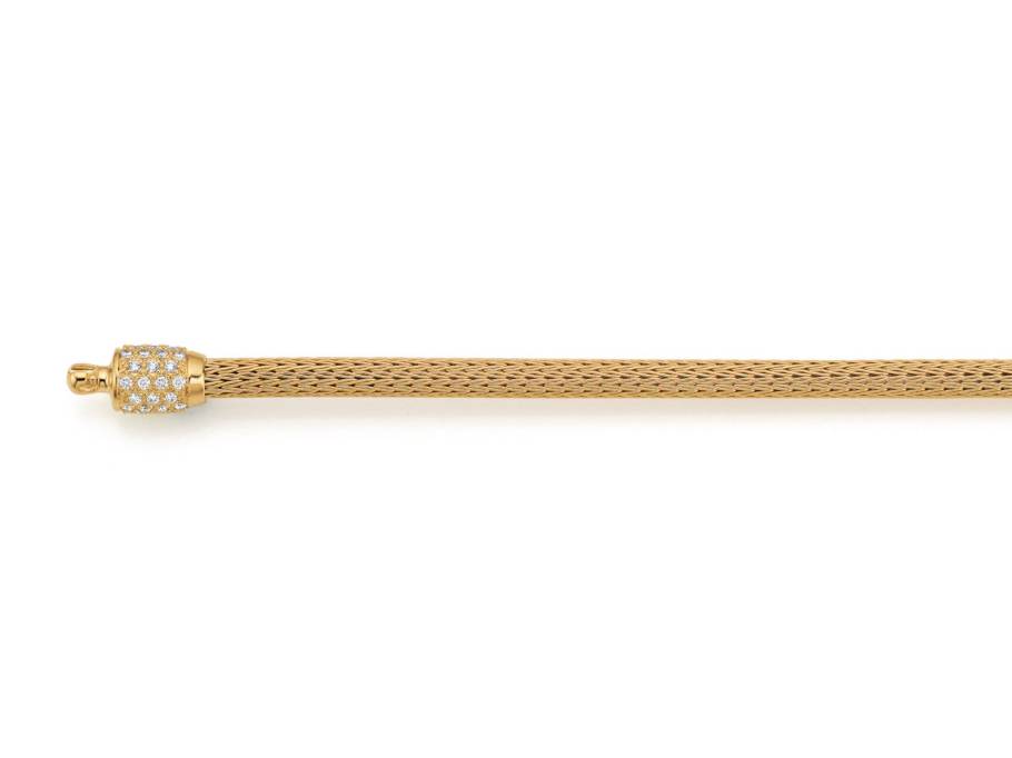 Flex Strickkette Gelbgold 3mm mit Brillanten 0,420ct flexibel
