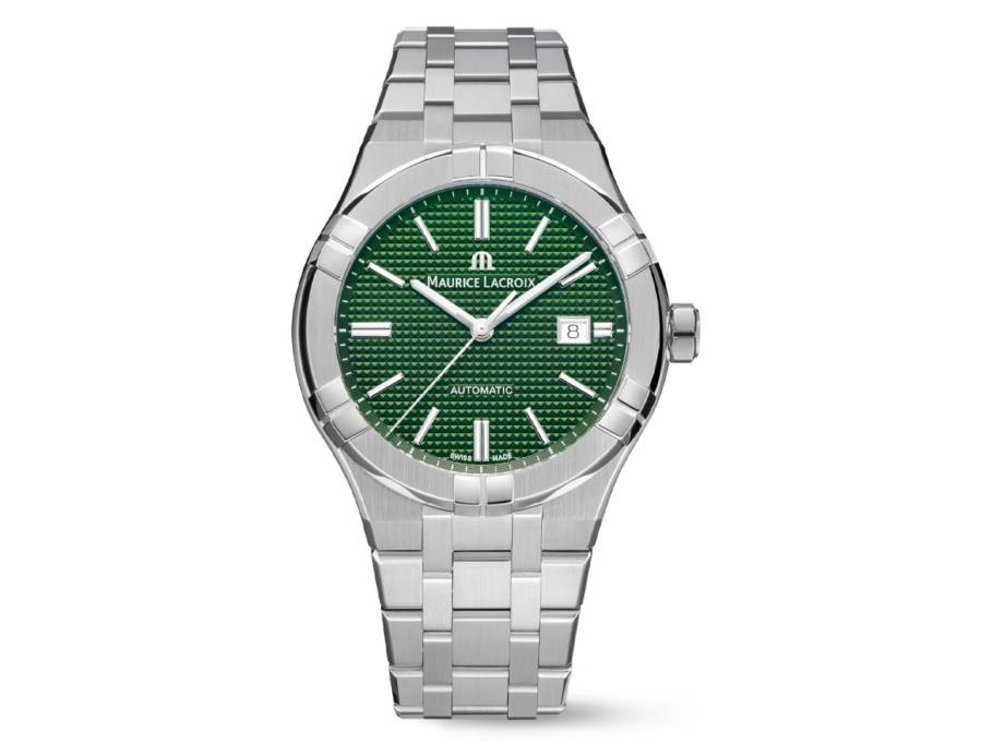 Aikon Automatik Edelstahl 42mm grünes Zifferblatt Metallband 