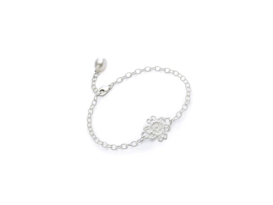 Mona Lisa Armband Silber 18cm mit heller Süßwasserperle