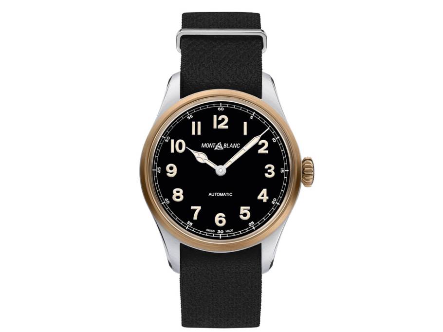 1858 Automatic Bronze 40mm schwarzes Zifferblatt schwarzes Textilband