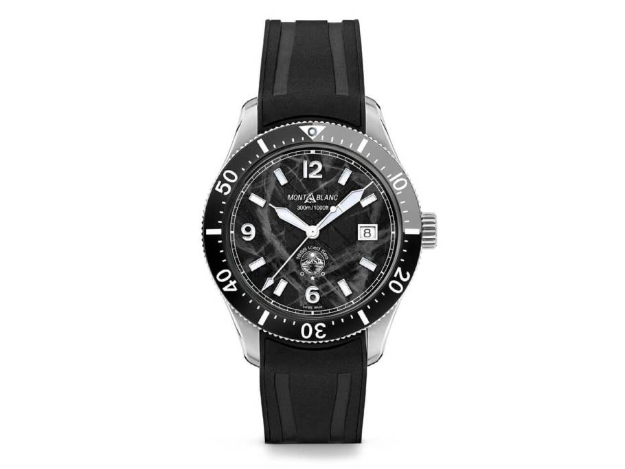 1858 Iced Sea Automatic Date schwarz Kautschukband