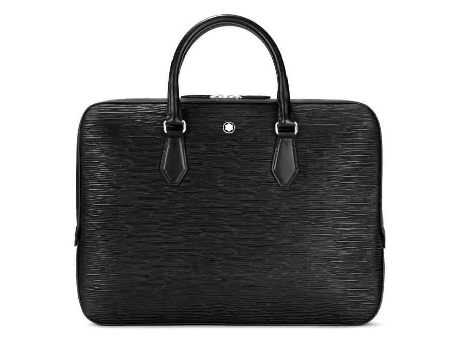 Meisterstück 4810 Dokumententasche schmal Leder Schwarz mit Umhängegurt
