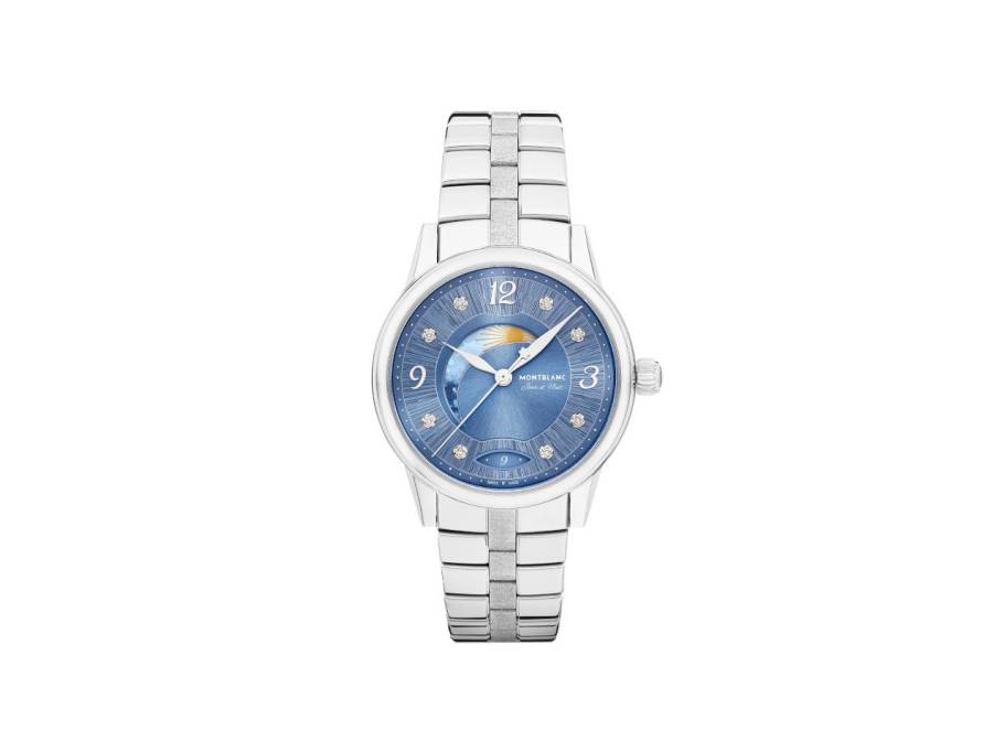 Bohème Day & Night Automatik Edelstahl 34mm blaues Zifferblatt Metallband