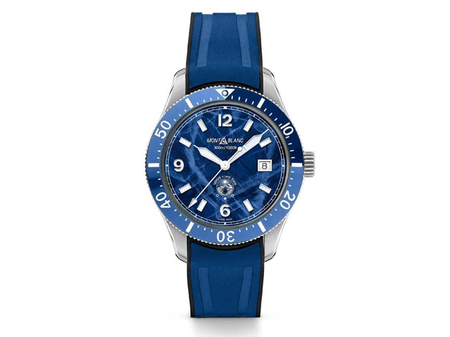  1858 Iced Sea Automatic Date blau Kautschukband