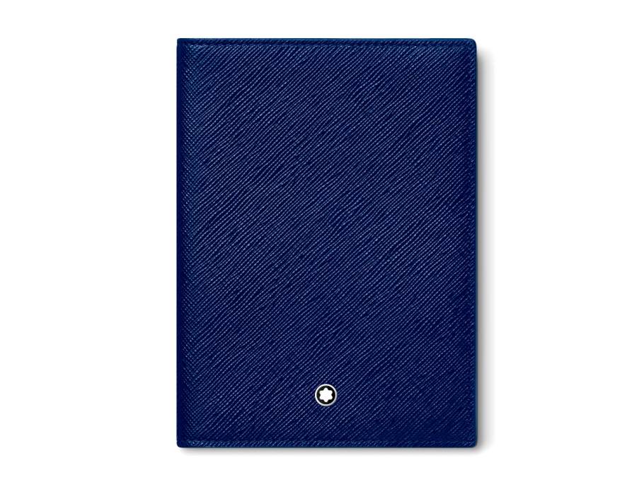 Sartorial Passetui Leder Blau mit zwei Kartenfächern