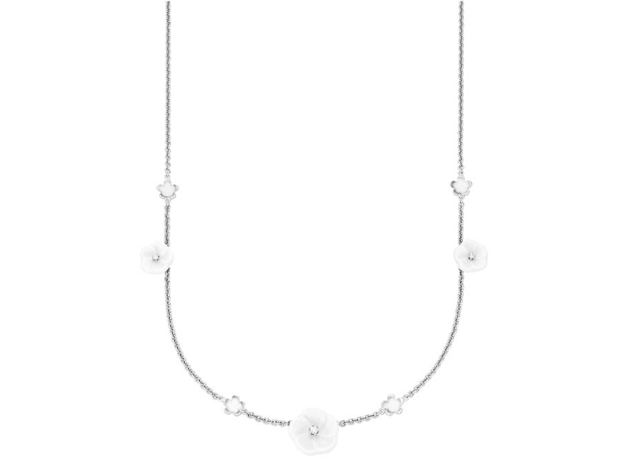 Blossom Blütencollier 7 Blüten Weißgold mit Brillanten 