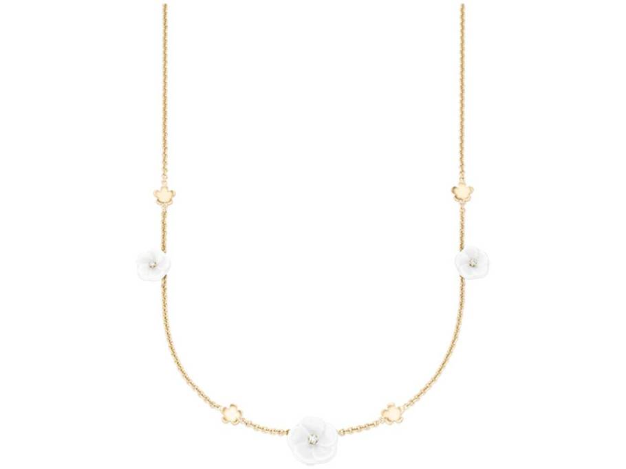 Blossom Blütencollier 7 Blüten Gelbgold mit Brillanten