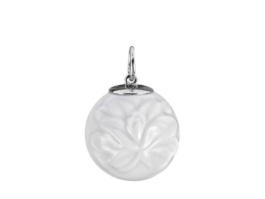 Boule Kugelanhänger "Tuberose Relief weiß" Weißgold