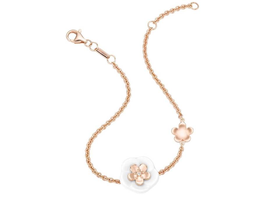 Blossom Blütenarmband 2 Blüten Roségold mit Brillanten 