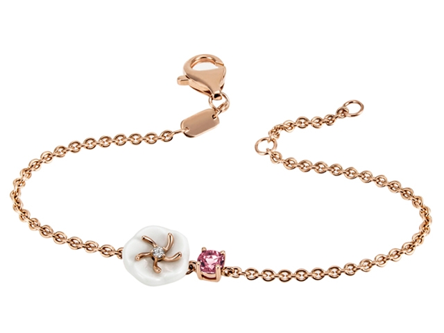 Blossom Farbstein Blütenarmband Turmalin Rosa