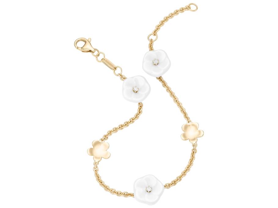 Blossom Blütenarmband Gelbgold mit Brillanten 