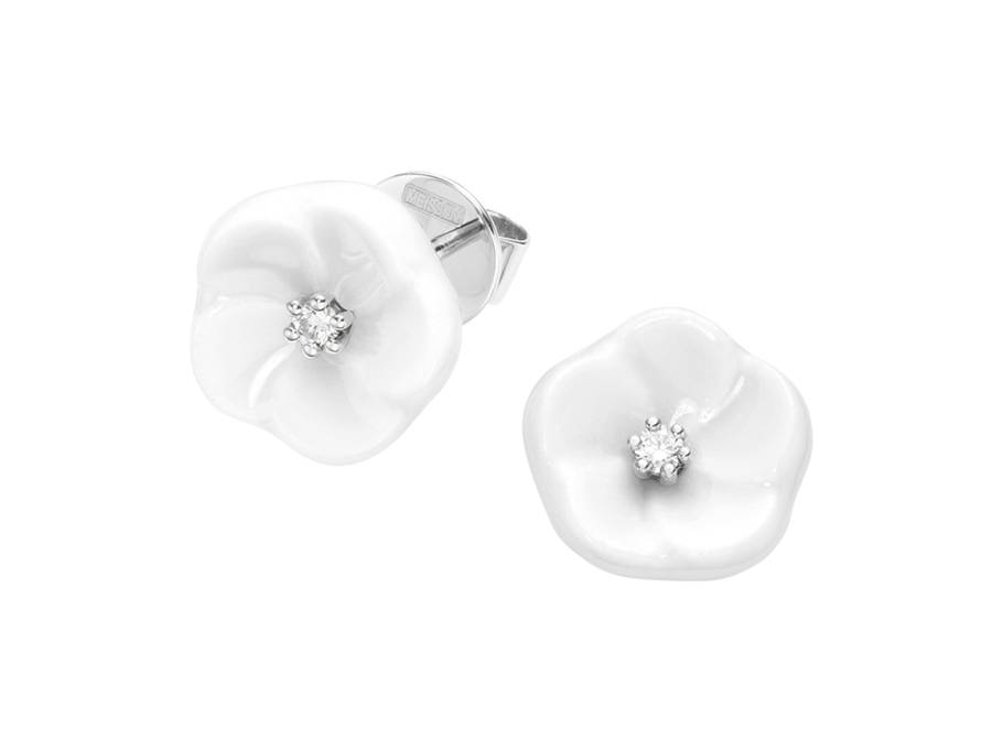 1739 Royal Blossom Basic Ohrstecker Weißgold mit Brillanten 