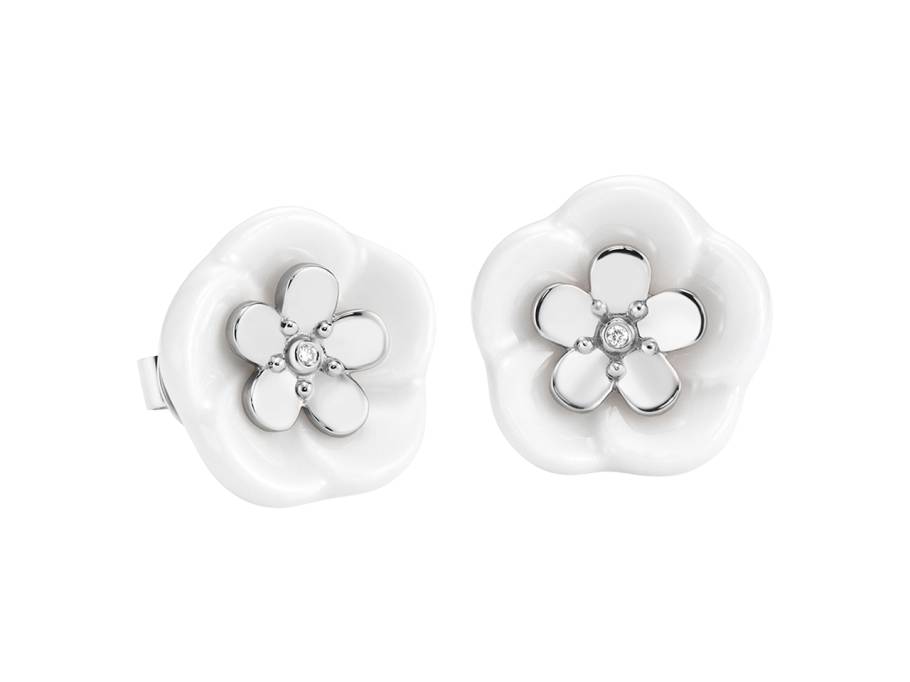 Blossom Blütenohrstecker Weißgold mit Brillanten 