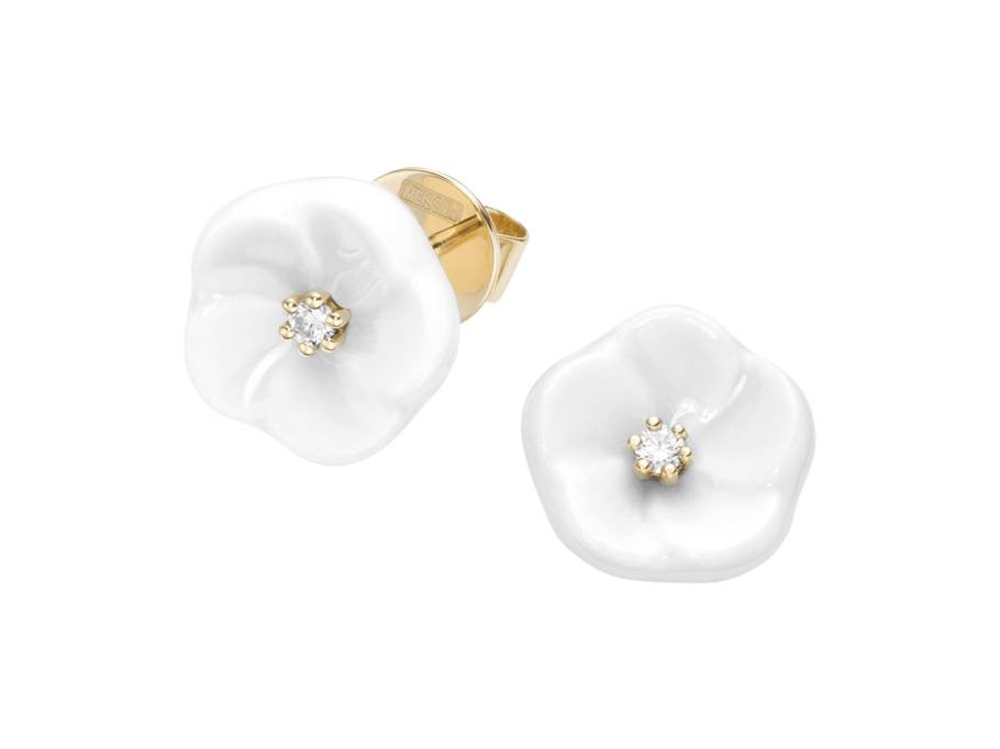 1739 Royal Blossom Basic Ohrstecker Gelbgold mit Brillanten 