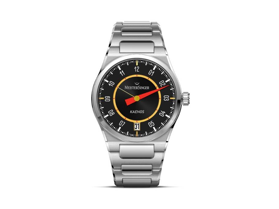 X Alain Silberstein Edition Kaenos Grand Date Automatik Edelstahl 40mm schwarzes Zifferblatt Metallband