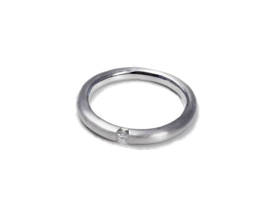 Set   5 Damenring Platin Brillant