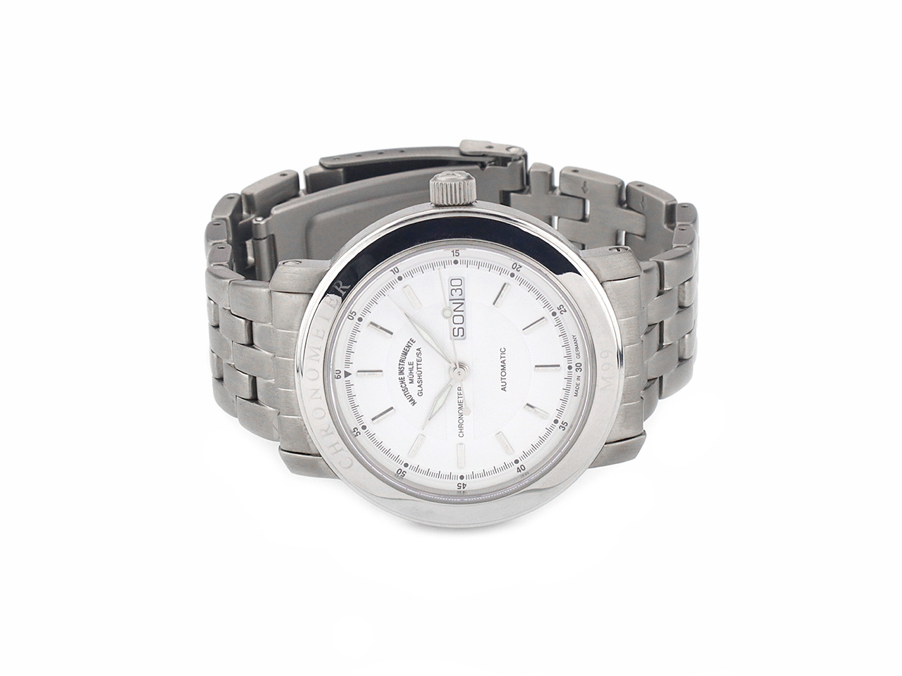 Mühle Glashütte M99 Chronometer Automatik Titan 40mm weißes 