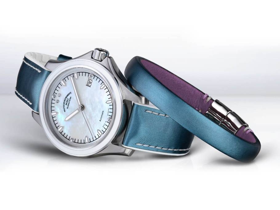 Promare Lady Datum Summer Special Automatik Edelstahl 39mm Perlmutt-Zifferblatt türkises Lederband