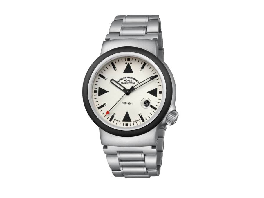 S.A.R. Mission-Timer LUMEN Automatik 42mm beiges Zifferblatt Metallband