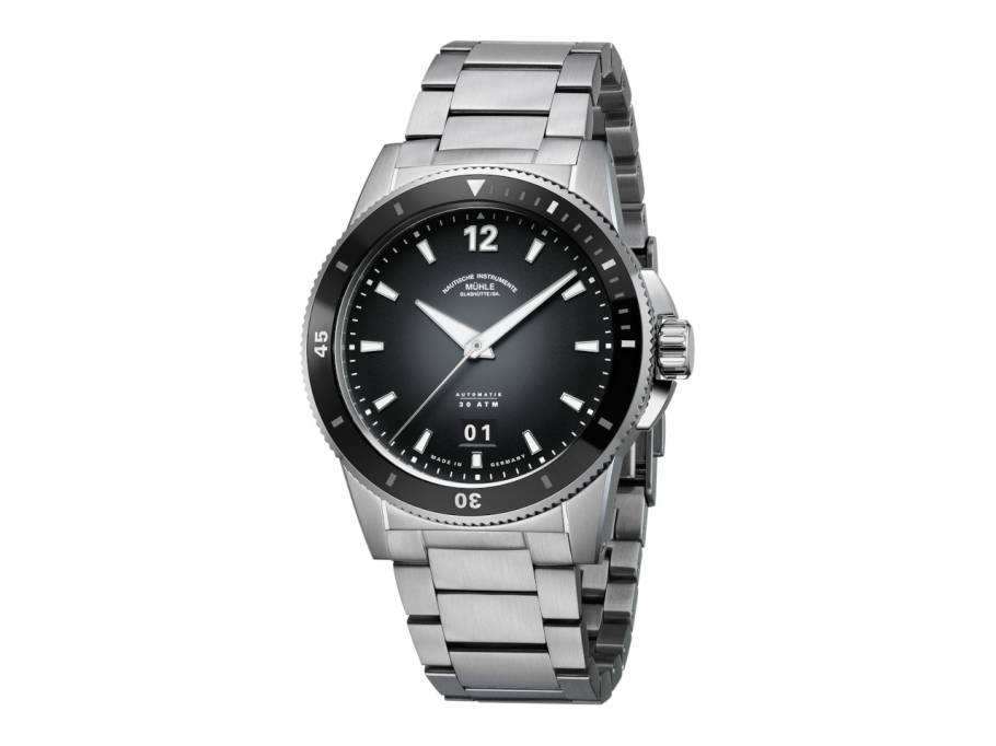 Sportivo  Großdatum Automatik Edelstahl 42,5mm schwarzes Zifferblatt Metallband