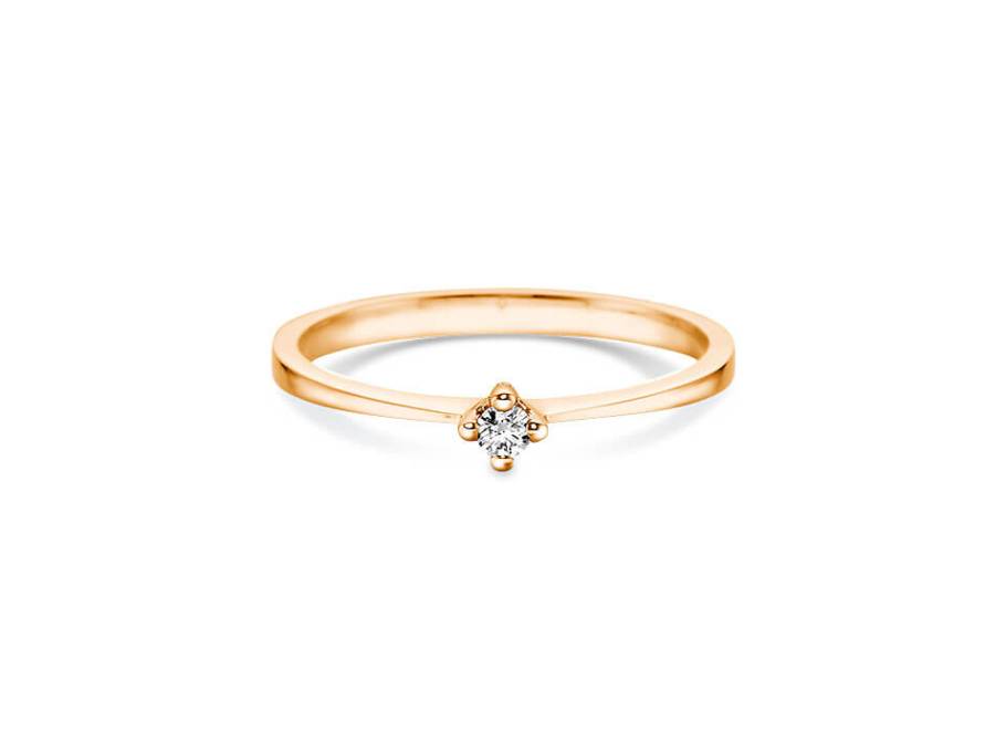 Verlobungsring 4er Krappe Rosegold 0,10ct