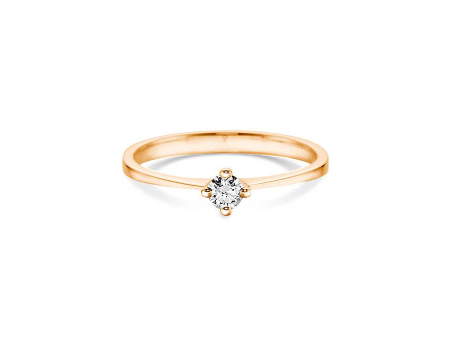 Verlobungsring 4er Krappe Rosegold 0,20ct