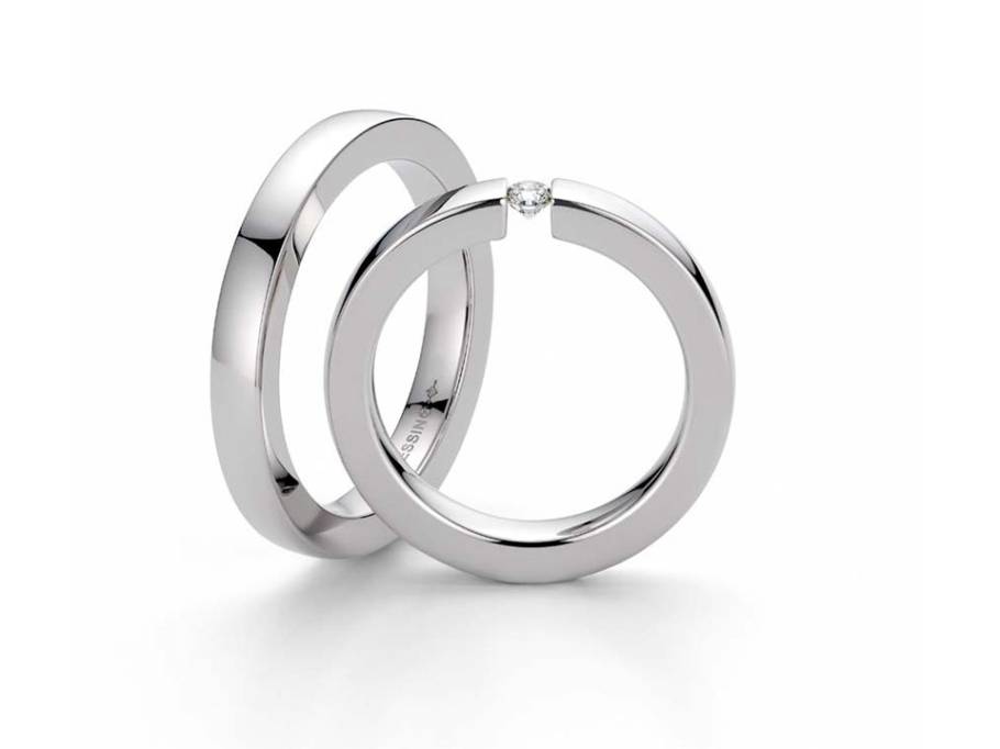 Spannring Balance 3,0 mm Platin 0,10 ct 