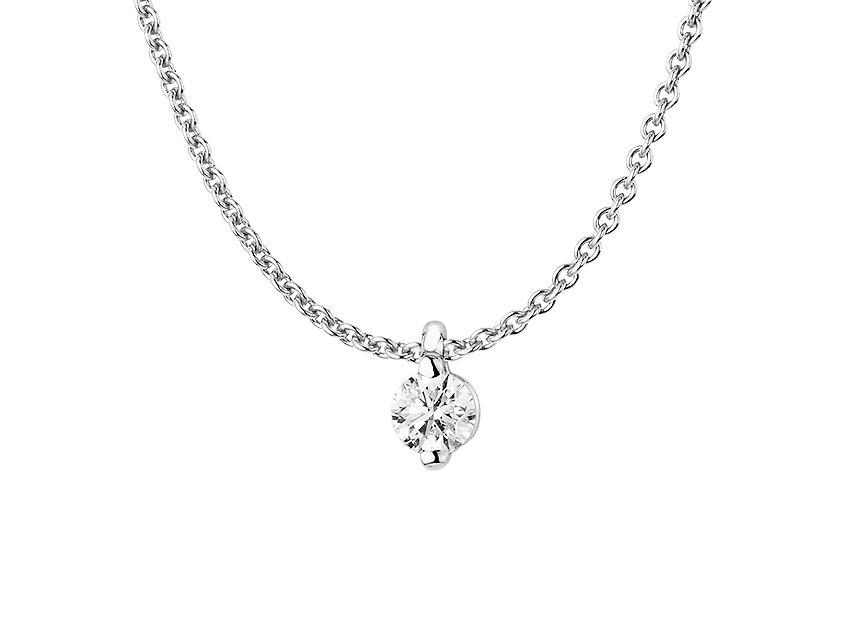 Kette mit Anhänger 2er Krappe Weißgold 0,20ct