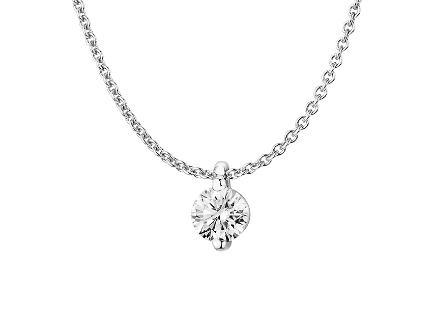 Kette mit Anhänger 2er Krappe Weißgold 0,40ct 750/- Gold