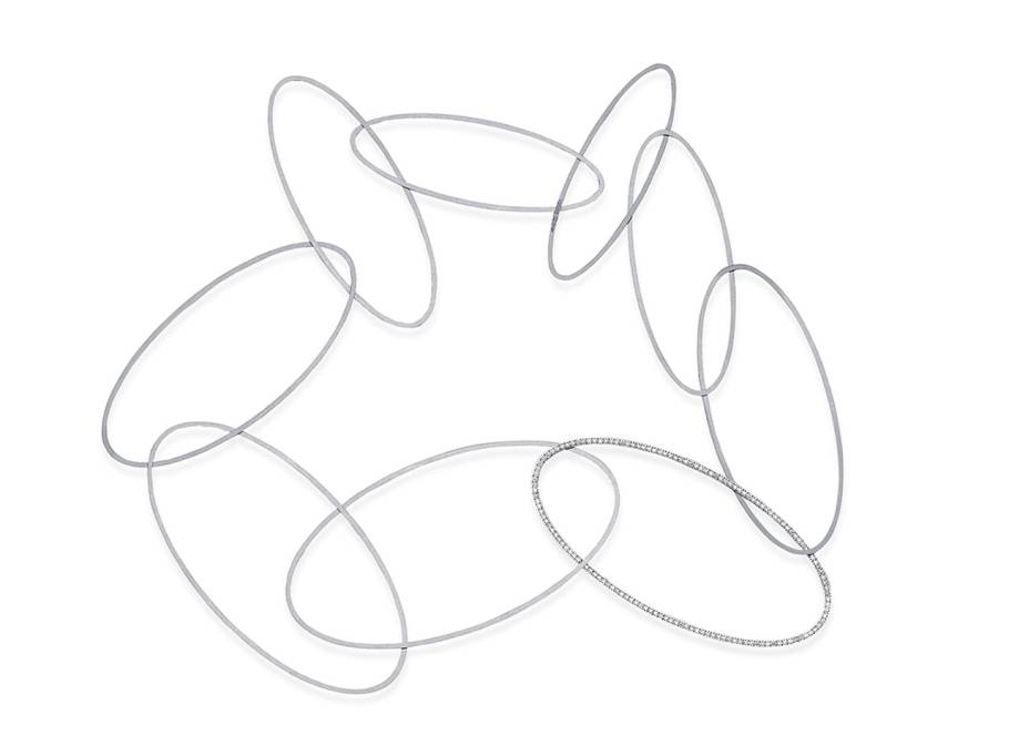 Collier Bogenkette 1,38ct Platin