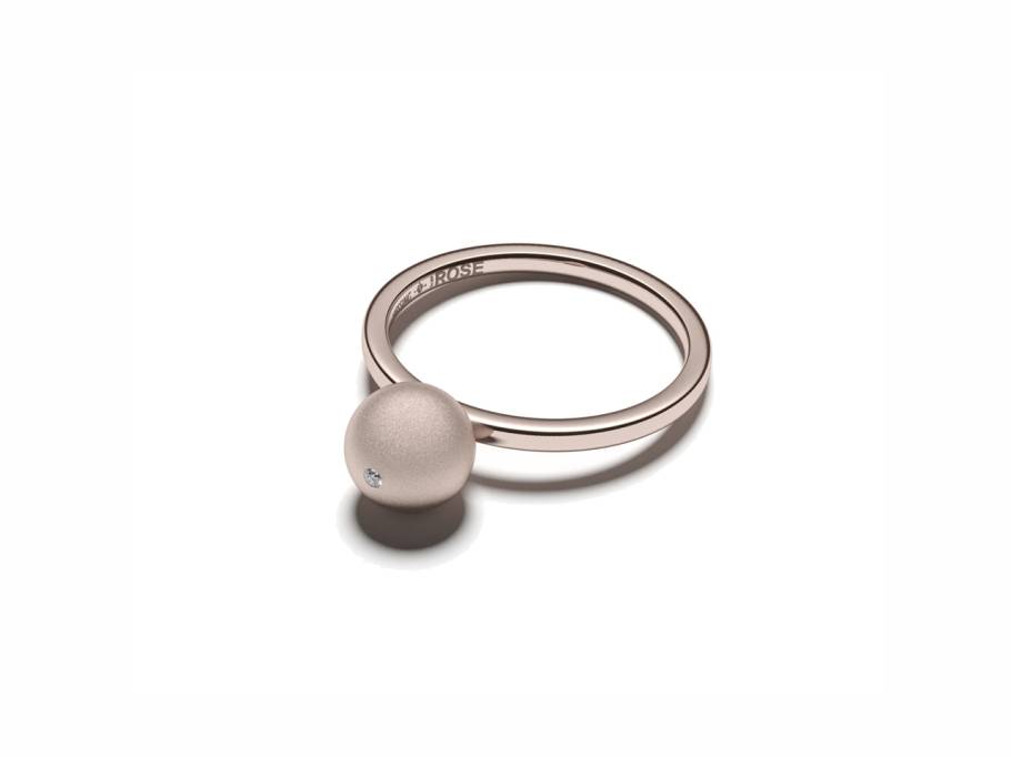 Now Galaxy  Ring  7mm Rose mattiert mit Brillant