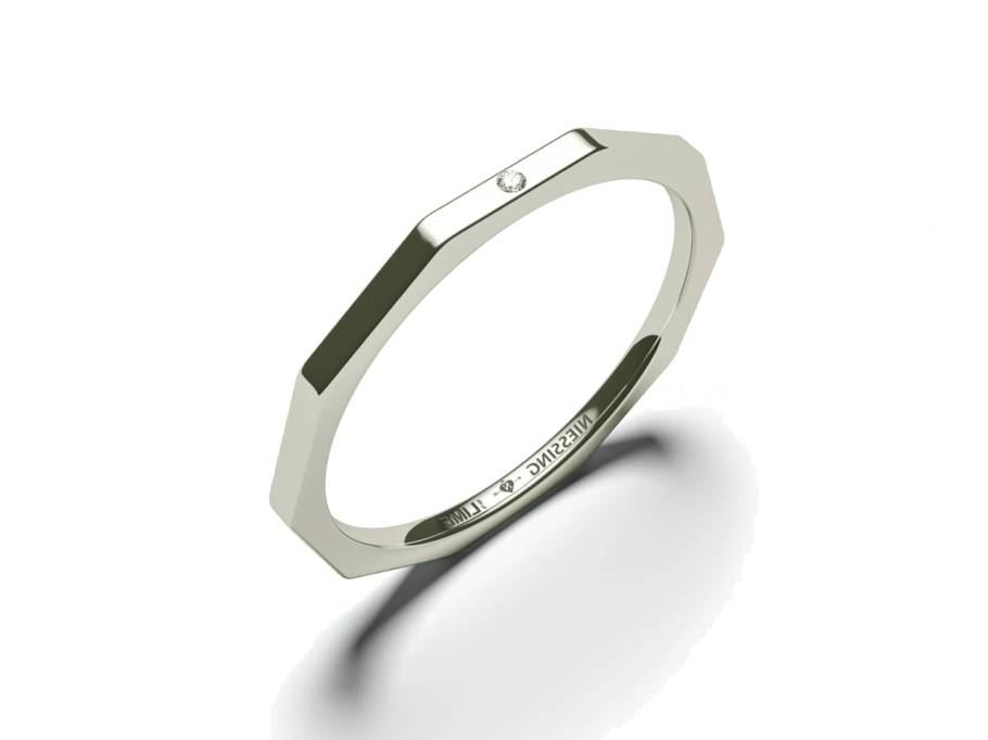 Now Facet Ring mit Brillant 1,5mm Lime